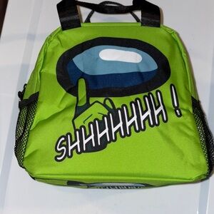🎮 🆕 👽 Among Us Character Green Shhhhhh Graphic Lunch Bag